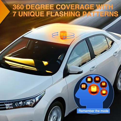 Nilight 18LED Strobe Lights Amber Wireless Rotating Beacon Light - color: Amber