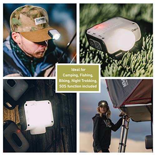 Claymore Capon 80C (Red) - LED Rechargeable Clip-On Cap Headlamp, Lightweight Hat Light for Camping, Running, Emergency & Industrial Use, Waterproof, Hands-Free Sensor, 45 Hours Battery Life. - color: 80C (Red)