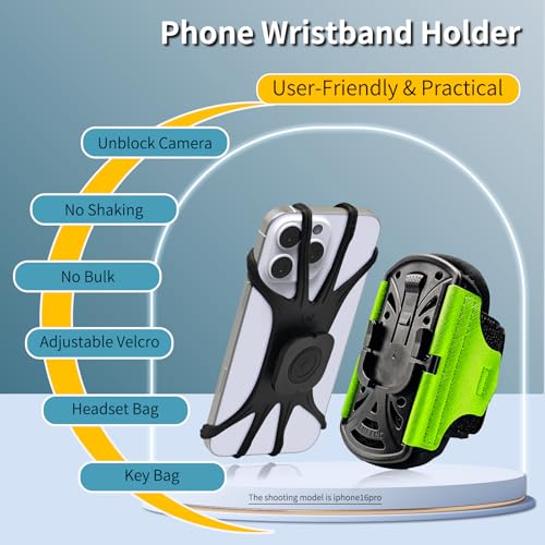 Running Wristband/Armband Phone Holder【360° Rotatable & Upgrade Anti-Drop】 (Green, Small) - color: Green, size: Small