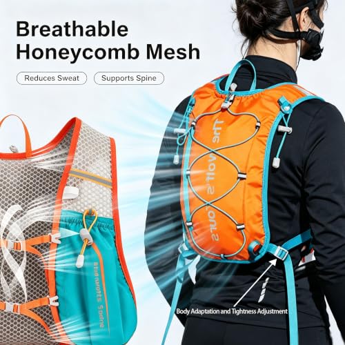 Lightweight Running Hydration Vest 2L Water Bladder for Women Men - color: Lake Blue, size: Vest Only (No Bladder)