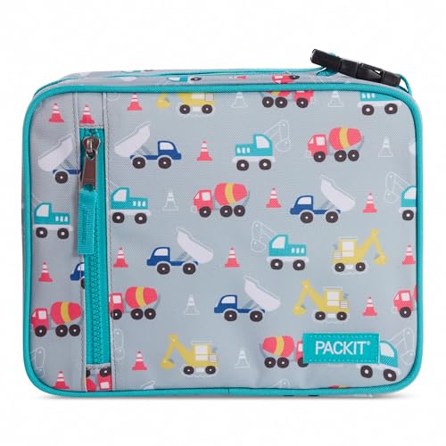 PackIt Freezable Classic Lunch Box, Construction Trucks - color: Construction Trucks