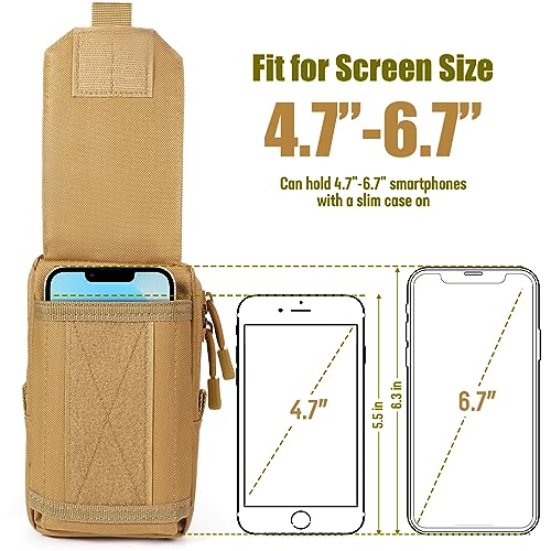 SOWHUP Tactical Molle Pouch Cell Phone Pouch Holster Small Utility EDC Pouch Gadget Organizer Bag - color: ACU1