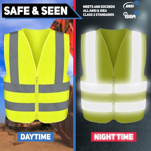 Neiko High Visibility Safety Vest, ANSI Class 2, No Pocket - color: Yellow, size: Small, style: Vest