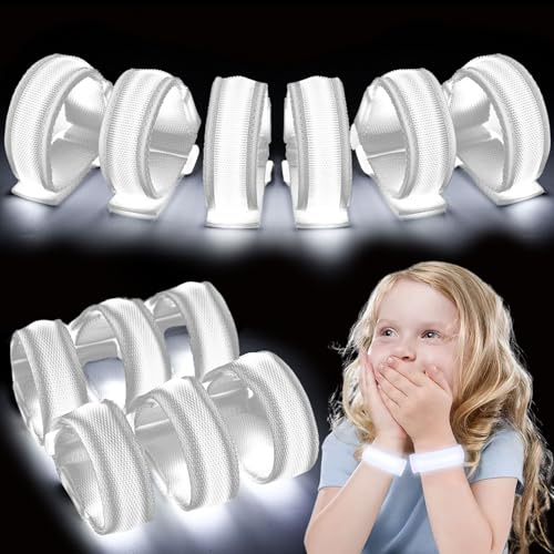LovesTown 6 PCS LED Light Up Bracelets, LED Glow Bracelets Glow in the Dark - color: White