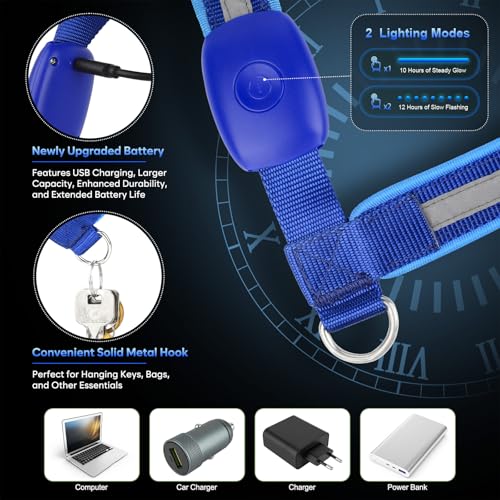 ChalkLit LED Reflective Night Running Gear High Visibility LED Flashing Sash - color: Blue