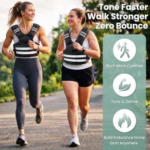 Adjustable Weighted Vest for Women and Men, 4-11lb/11-18lb/20-32lb Vest - size: 20-32 lbs