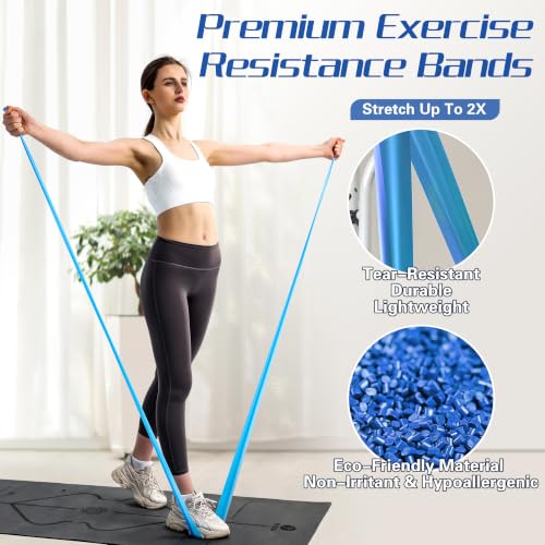 Resistance Bands for Working Out, Exercise,Physical Therapy, Yoga&Pilates - color: Gradient Blue