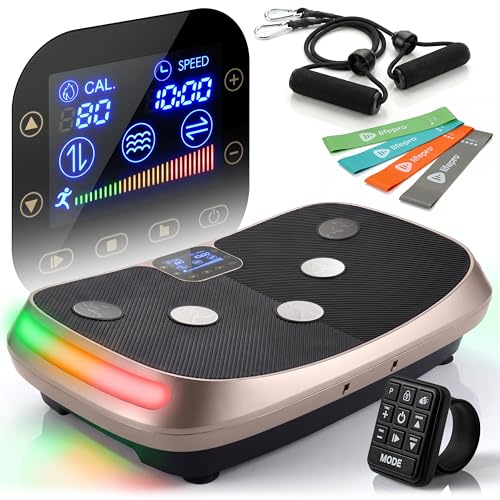 Lifepro Rumblex 4D Vibration Plate Exercise Machine with 7 Training Modes - color: Brown, size: Standard
