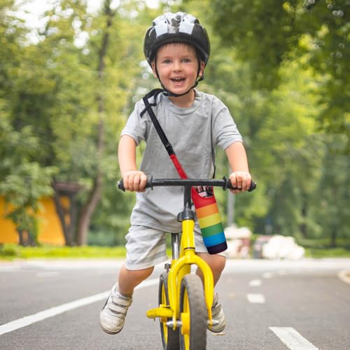 Rainbow Neoprene Bottle Holder, Adjustable Crossbody Bottle Pouch - size: Extra Large - 24oz/750ml