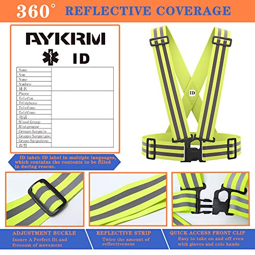 AYKRM 9 color High Visibility Reflective Vest Running Gear High Vis Adjustable Safety Vest - color: Yellow2