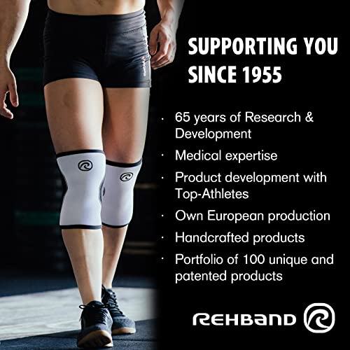 Rehband Calf Sleeve 5mm Neoprene, Unisex Shin Calf Compression Sleeve for Running, Football, Fitness, Compression Calf Support helps with cramps and stabilizes muscles, Colour:Black, Size:Medium - size: Medium