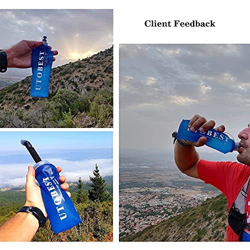 UTOBEST Soft Flask 350ML Collapsible Running Water Bottles - color: Blue-350ml*2