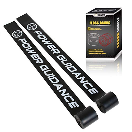 POWER GUIDANCE Muscle Floss Bands - Compression Bands - Mobility & Recovery Bands - for Improving Movement, Increasing Circulation & Reducing Soreness - color: Black Medium Resistance (2)