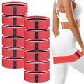Lenwen 12 Pcs Fabric Resistance Bands Bulk - color: Red