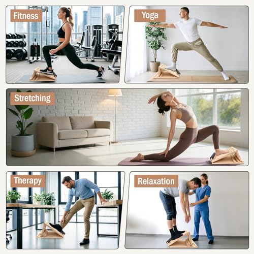 Wooden Slant Board for Exercise, Calf Stretch Board 300lb Capacity