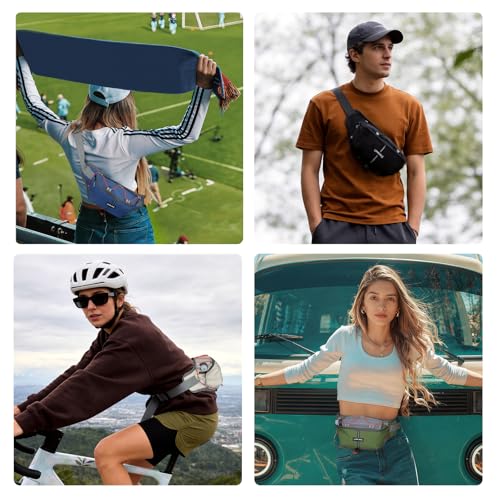 2L Fanny Pack for Women Men, Anti‑theft Waist Bag with RFID Blocking - color: Green