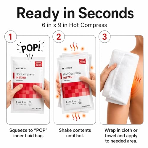 McKesson Instant Hot Packs, Instant Hot Compress, 6 x 9 in - color: Red, size: 6x9
