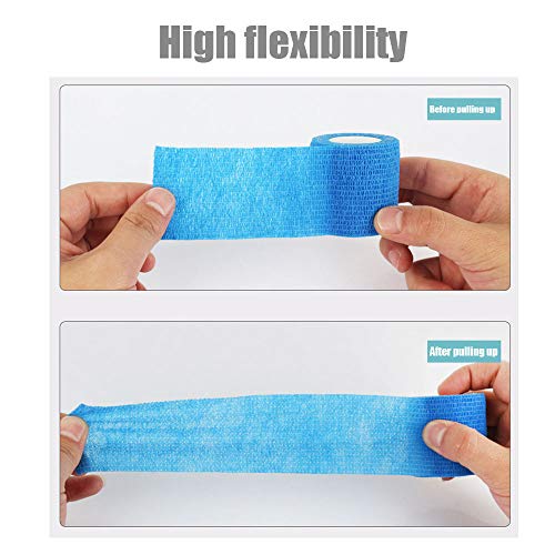 12 Pack Self Adhesive Bandage Wrap, 2" x 5 Yards, Cohesive Athletic Tape - size: 2x180 Inch (Pack of 12)