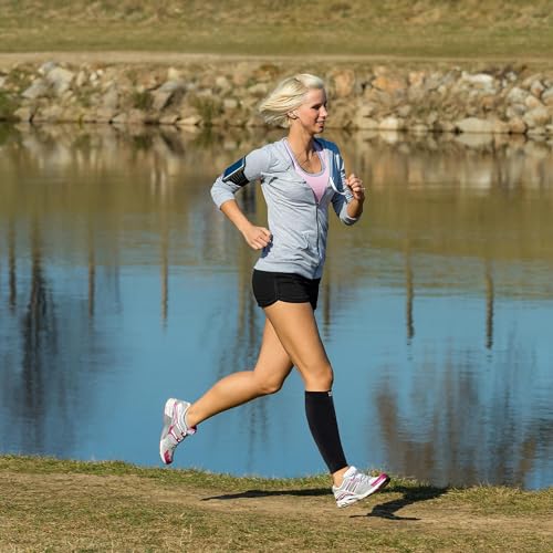 Zensah Calf/Shin Compression Sleeve - Made in the USA Single Leg Compression Sleeve for Shin Splint Relief, Recovery, Running - color: Aqua, size: Large-X-Large
