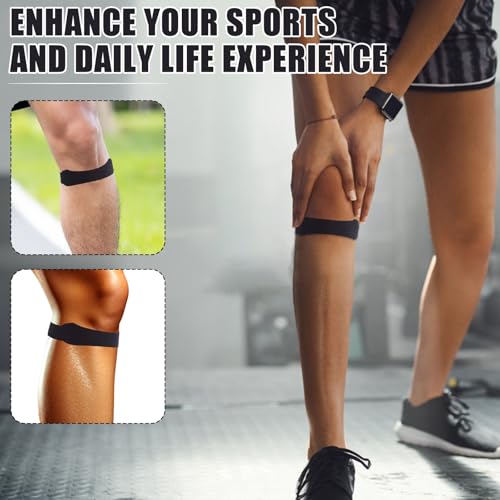 24 Pcs Patella Bands Straps, Soft Flexible Patellar Tendon Support for Knee Stability, Breathable Patella Knee Brace for Running, Basketball, Sports Men & Women