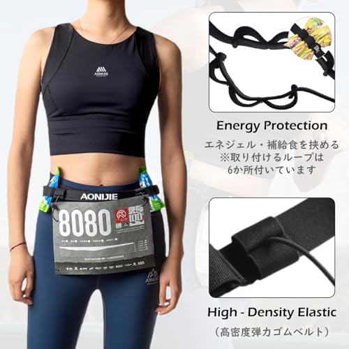 TRIWONDER Running Bib Holder Race Belt Runner Bib Strap Race Number Belt for Triathlon, Marathon, Running, Cycling (Black) - color: 01 Black