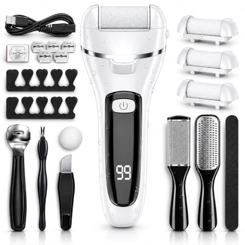 Wea&Hea White Electric Callus Remover, 17-in-1 At-Home Pedicure Kit - style: Kit 17 in 1 White