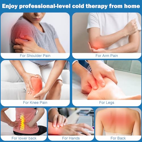 Portable Ice Therapy Machine for Post-Operative Recovery,Knee Pain,Sports Injuries,Swelling,Timer Remote Control Cold Therapy Device Full Knee Brace with Silent Pump