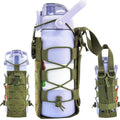 Molle Water Bottle Holder Pouch, 16-77oz Adjustable Capacity - color: Green, size: Basic
