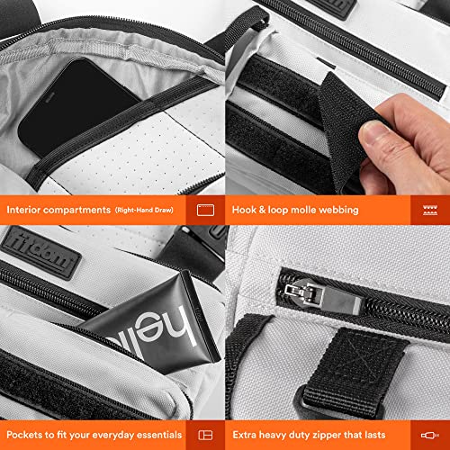 Fitdom Running Chest Pack for Men, Tactical Sports Utility Bag with Pockets - color: White, style: Locked‑in Comfort