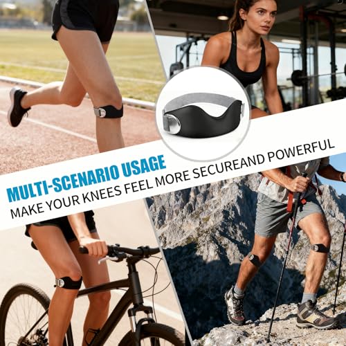 Knee Strap 2-Pack, Adjustable Patella Band for Knee Pain Relief & Patellar Tendonitis Support, Non-Slip Fit for Running, Basketball, Gym, Squats, Hiking, Workouts