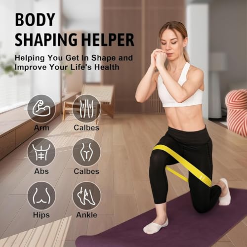 Resistance Bands Set for Exercise, 6 Levels Workout Bands with Yoga Straps for Strength Training, Sports, Fitness, Leg Workouts