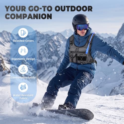 Criuage USA Patent Running Hydration Vest Backpack, Lightweight Chest Pack with 2.0L Water Bladder Bag Daypack for Hiking Running Cycling Race Marathon for Women Men - color: Grey-02