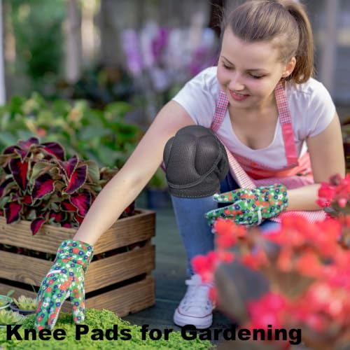 Garden Knee Pads for Women Men, Breathable & Elastic Straps, Black L,1 Pair - color: Black, size: Large