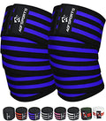 AQF Knee Wraps for Weightlifting Bandage - 78" IPL & USPA Approved (Pair) - color: Blk & Blu