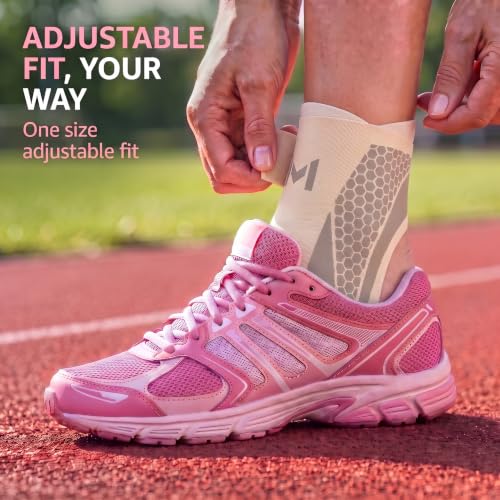 Ankle Brace for Women 2-Pack Compression Ankle Support Brace - color: Skin