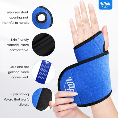 Hilph Wrist Ice Pack Wrap, Carpal Tunnel Relief Wrist Brace with Gel Pack - style: Casual