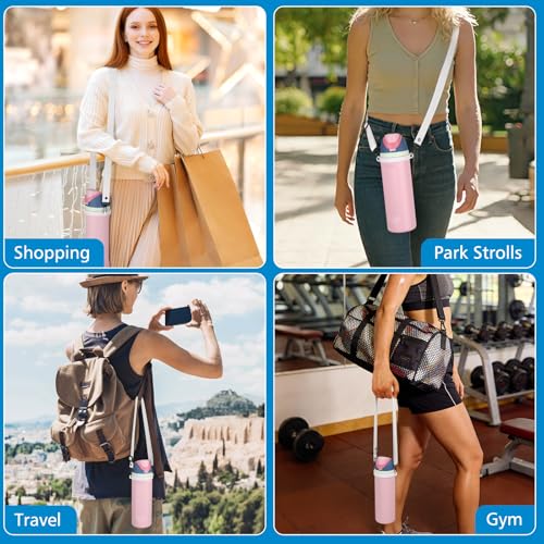 Accmor Water Bottle Strap Compatible with Owala Freesip Sway 30 oz 40 oz and Owala Freesip 24 oz 32 oz 40 oz, Adjustable Portable Water Bottle Handle Strap for Owala - color: white