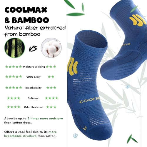 BRISIRA Coolmax Bamboo Viscose Kids Compression Socks for Youth Boys Girls - color: Skyblue-3pack, size: Small