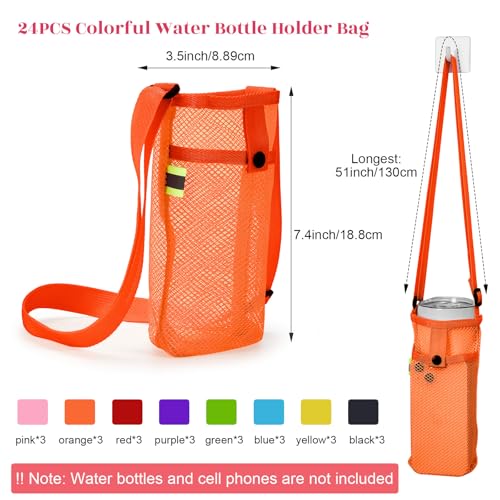 Mumufy Water Bottle Sling Holders Crossbody with Zipper Pouch Strap