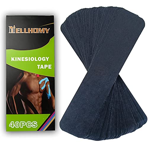 Latex-Free Kinesiology Tape - 40 Precut Strips for Joint & Muscle Pain - color: Black, size: 40PCS