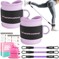 Ankle Resistance Bands w/Cuffs, Ankle Weights Women Booty Workout Equipment - color: Purple