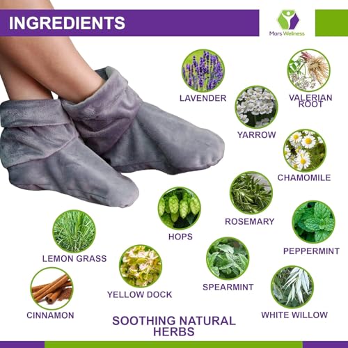 Mars Wellness Heated Microwavable Booties - Microwave Slipper Warmers - color: Charcoal, size: Pack of 2