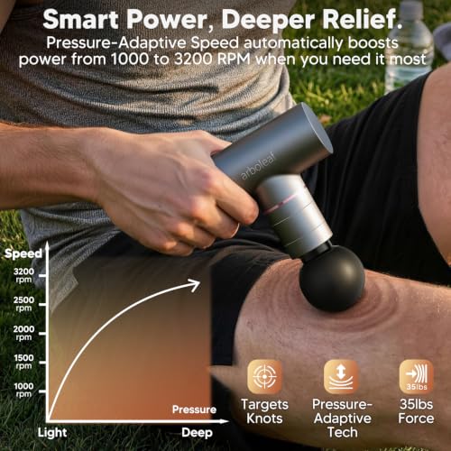 arboleaf Heated Massage Gun, Deep Tissue Massager with Heating Head - color: Graphite Gray