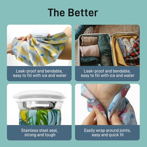 Ice Pack Bags for Injuries Reusable 3 Packs, Ice Bag Cold Pack Water Bag Hot Bag for Pain Relief, Leak-Proof Elastic Ice Bags - style: Set 3