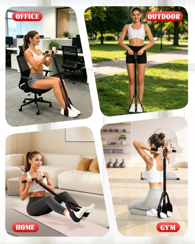 Pedal Resistance Bands with Handles, 2026 Upgraded 55LBS Exercise Bands - color: Black