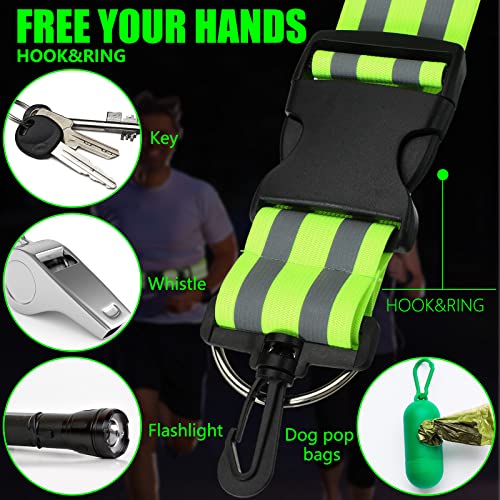Saintrygo 6 Pcs Reflective Sash for Walking at Night Reflective Strap Arm Band High Visibility Belt Safety Ankle Strap for Visibility Vest Clothing Running Gear - color: Fluorescent Green