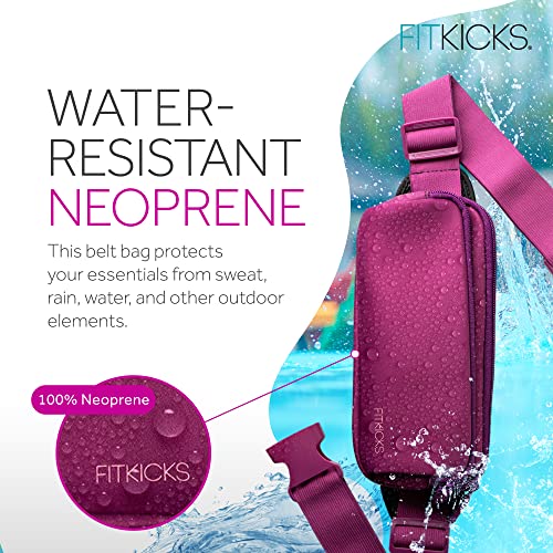 FITKICKS Fitzip Crossbody Fanny Pack, w Adjustable Strap - Purple - color: Purple