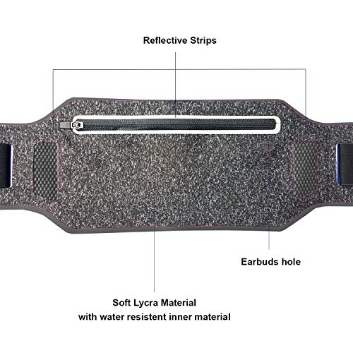 ANJ Outdoors Super Slim Water Resistant Money Belt, Running Belt for Women and Men, Expandable Phone Belt to Hold Cell Phones, Cards, and Money. Ideal Waist Bag Waist Pack for Travel, Sports and Yoga…