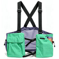 Lightweight Hiking Vest Bag, Multi‑Pocket Adjustable Running Chest Pack, Utility Outdoor Vest Pouch for Women, Men & Kids - color: Blue