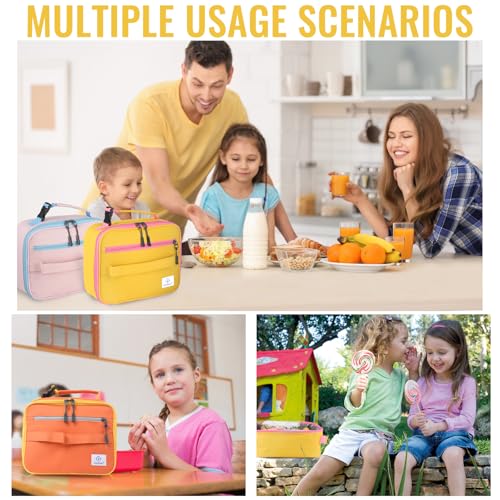 Genteen Kids Insulated Lunch Box for Boys Girls,Back to School,Office - color: C-1pk Yellow